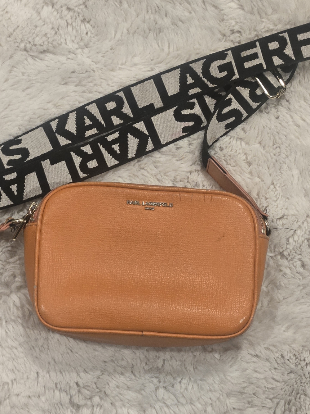 Karl Lagerfeld Orange Crossbody Camera Bag